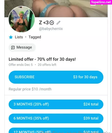 Babycherrix OnlyFans Thumbnail #gDYfg7drEj