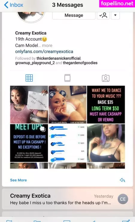 Creamyexotica OnlyFans Thumbnail #aBclo79jU2