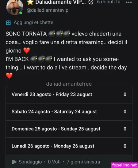 Daliadiamante OnlyFans Thumbnail #Vd0MrEZcJe