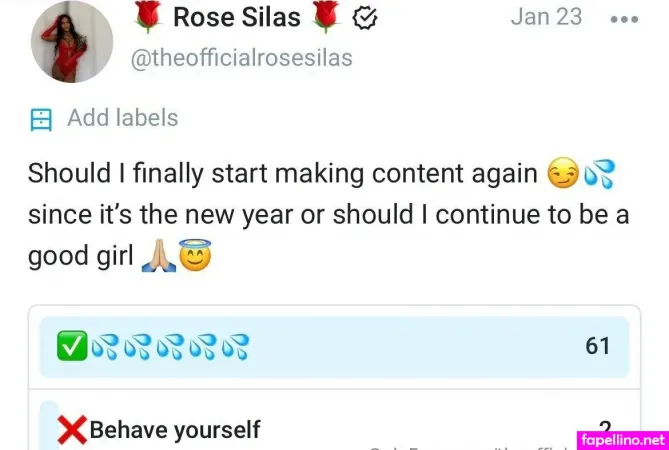 Theofficialrosesilas OnlyFans Thumbnail #K8WliyQXCu